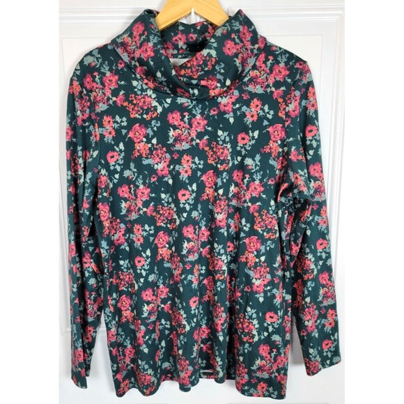 L.L Bean Womens Plus Size Supima Cotton Turtleneck Long Sleeve Top Size 1X - Picture 1 of 5